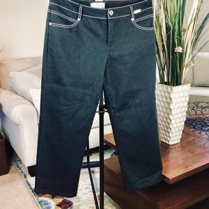 St John Sport Size 8 Cropped Ankle Black Denim Jeans